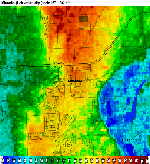 Minooka elevation map