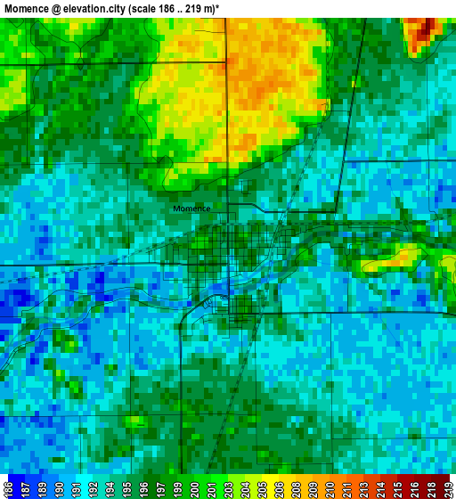 Momence elevation map