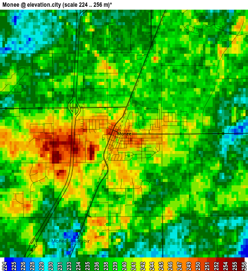 Monee elevation map