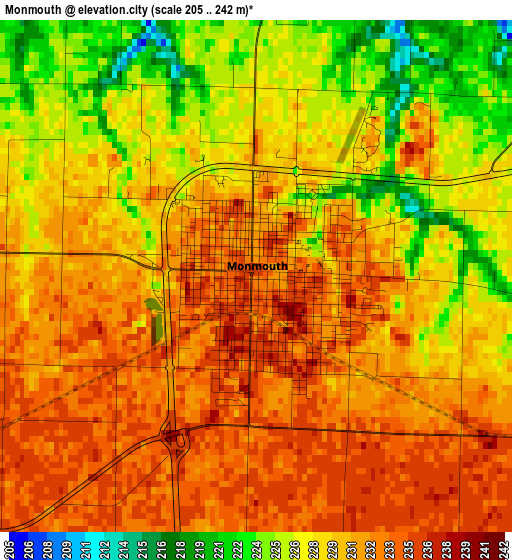 Monmouth elevation map