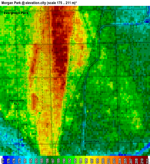 Morgan Park elevation map