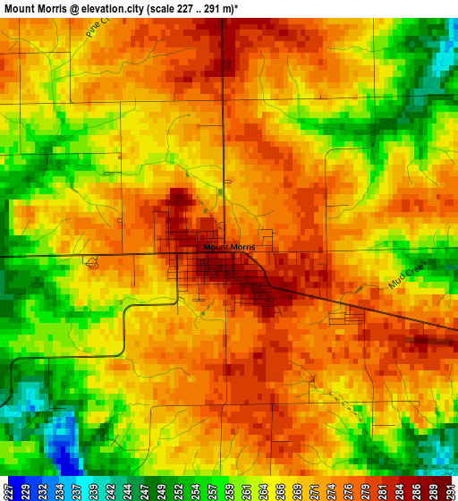 Mount Morris elevation map