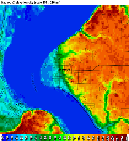 Nauvoo elevation map