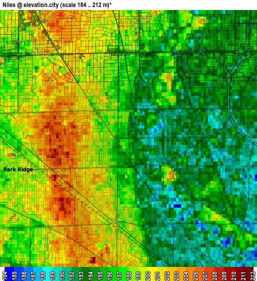 Niles elevation map