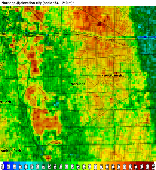 Norridge elevation map