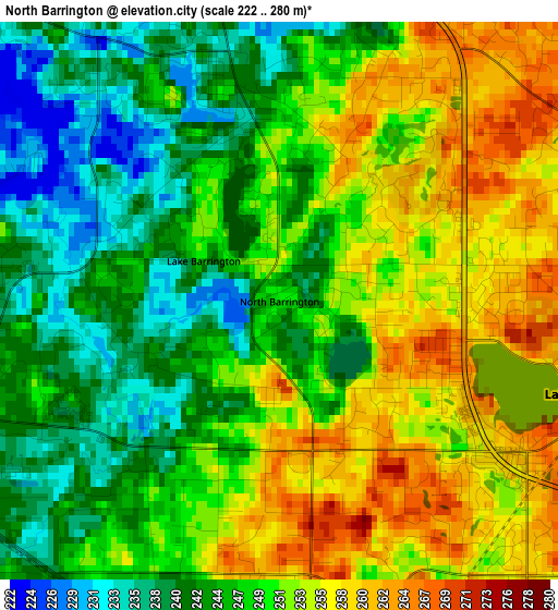 North Barrington elevation map