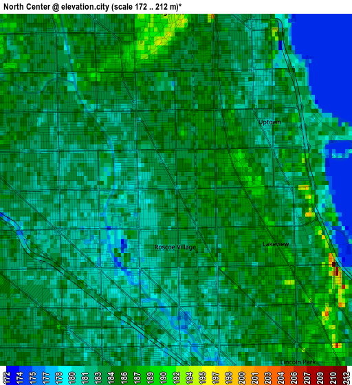 North Center elevation map