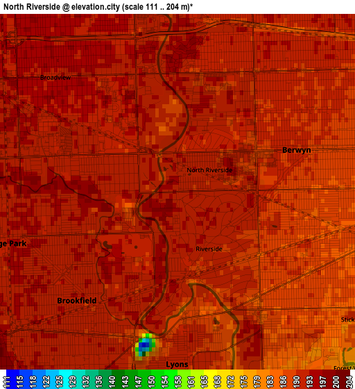 North Riverside elevation map