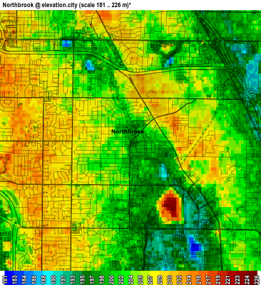 Northbrook elevation map