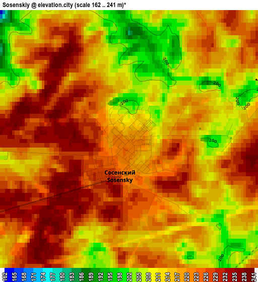 Sosenskiy elevation map