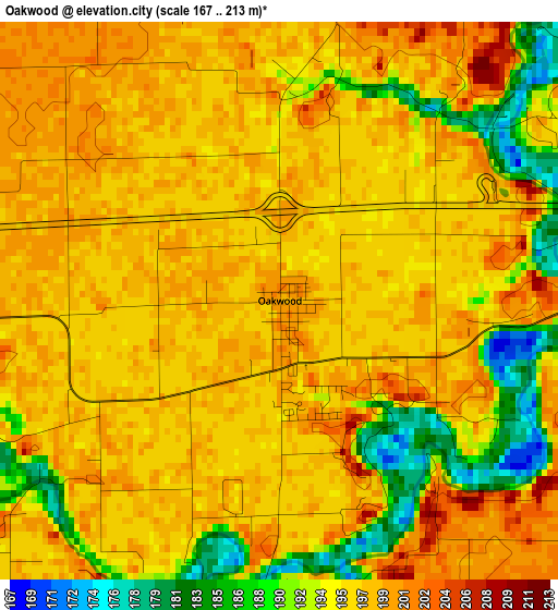 Oakwood elevation map