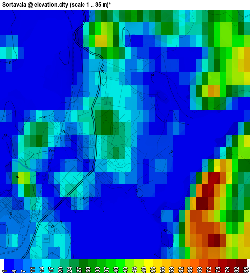 Sortavala elevation map