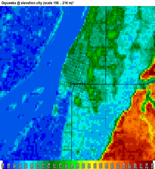 Oquawka elevation map