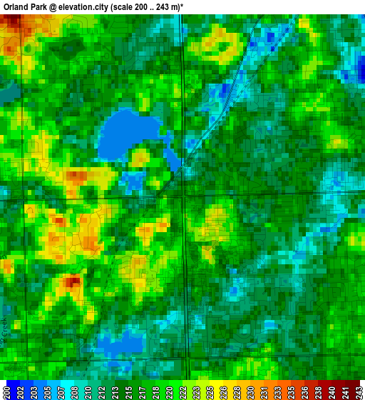 Orland Park elevation map