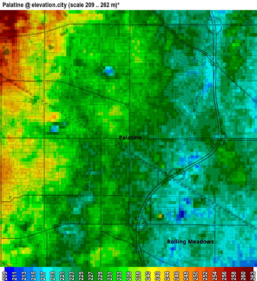 Palatine elevation map