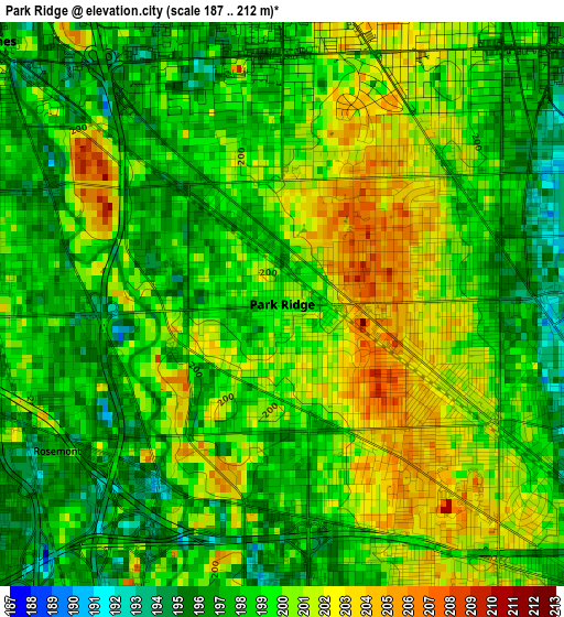 Park Ridge elevation map