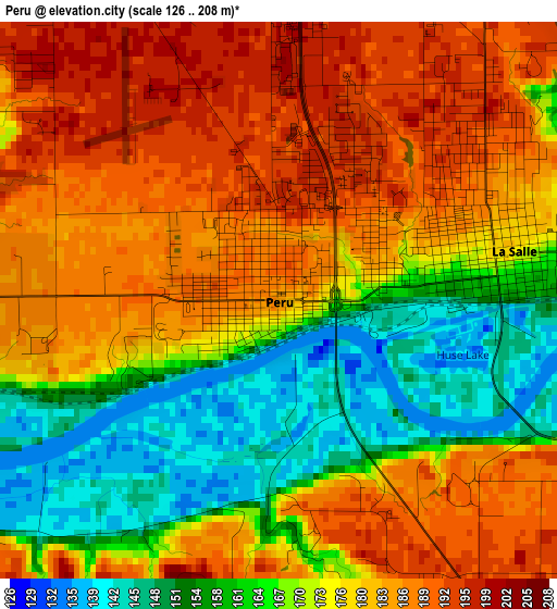 Peru elevation map