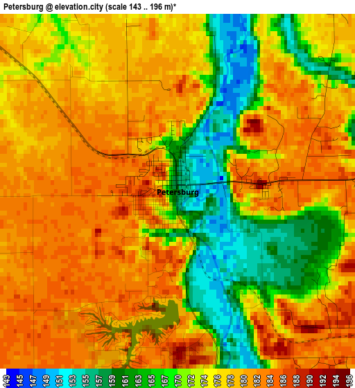 Petersburg elevation map
