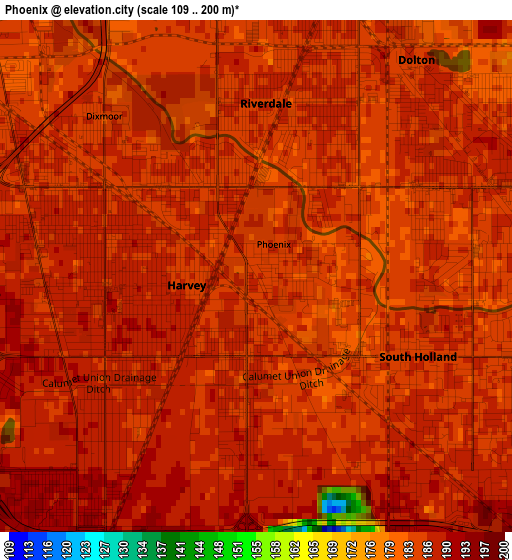 Phoenix elevation map