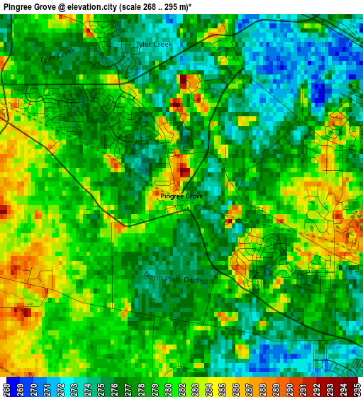 Pingree Grove elevation map