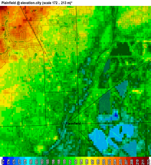 Plainfield elevation map