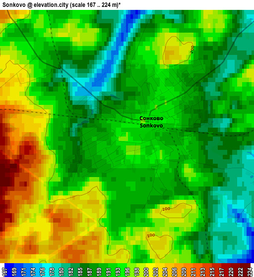 Sonkovo elevation map