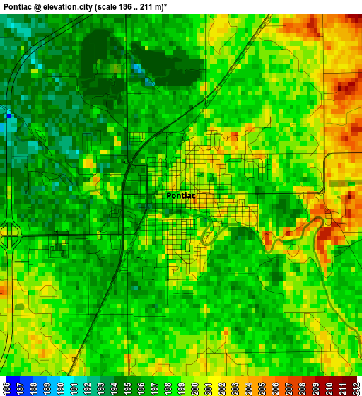 Pontiac elevation map