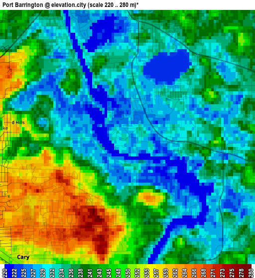 Port Barrington elevation map