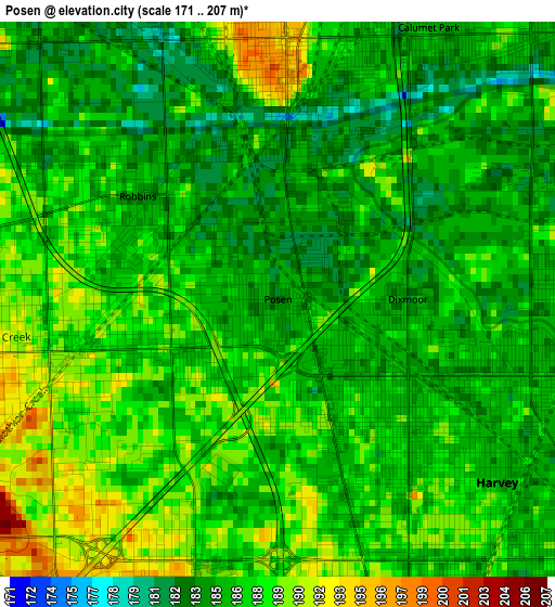 Posen elevation map