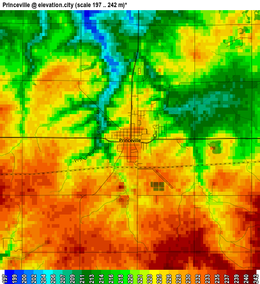 Princeville elevation map