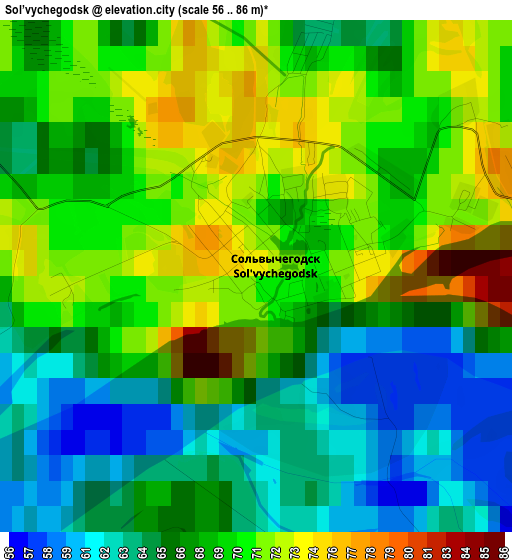 Sol’vychegodsk elevation map