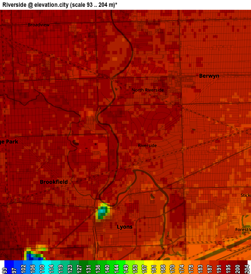 Riverside elevation map