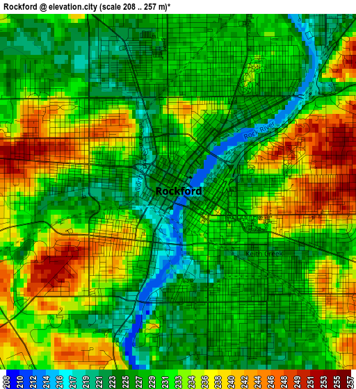 Rockford elevation map