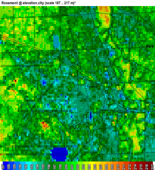 Rosemont elevation map