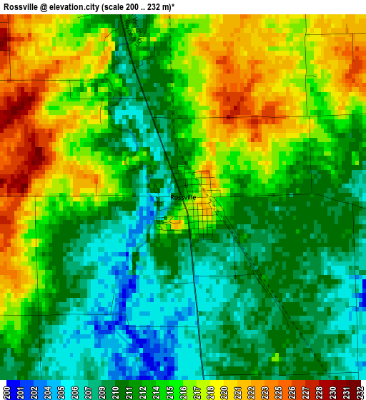 Rossville elevation map