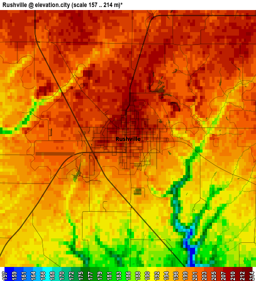 Rushville elevation map