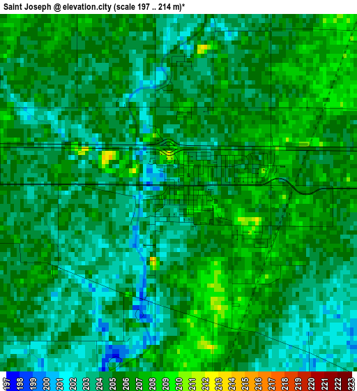 Saint Joseph elevation map