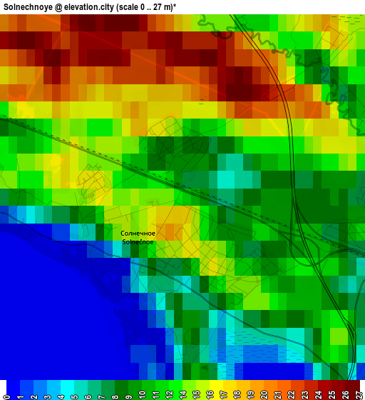 Solnechnoye elevation map