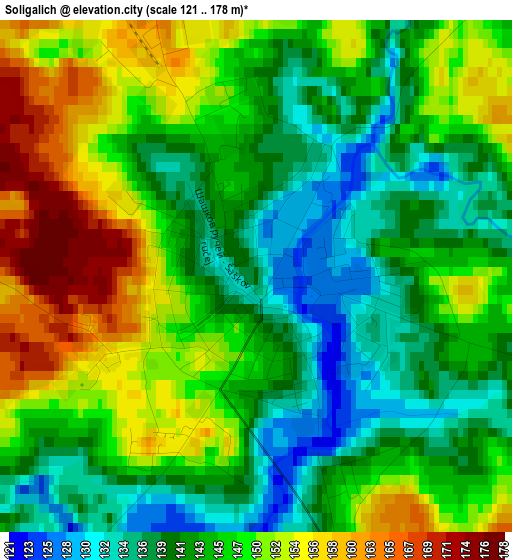 Soligalich elevation map