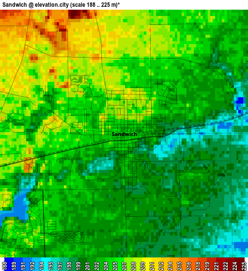 Sandwich elevation map