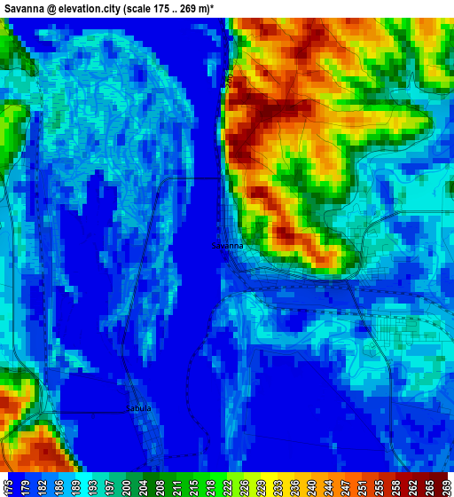 Savanna elevation map