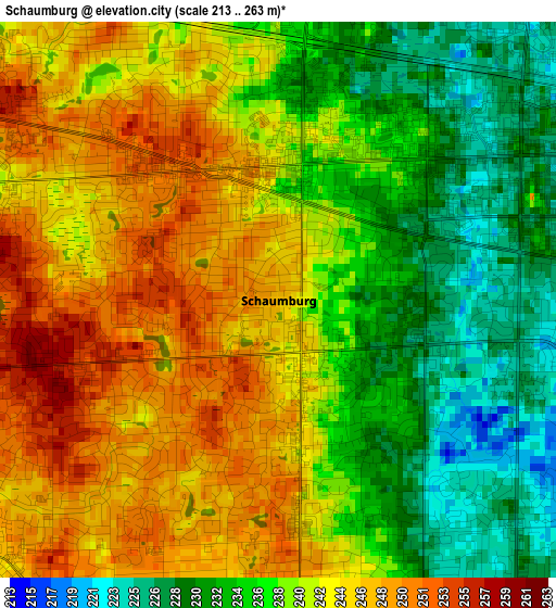 Schaumburg elevation map