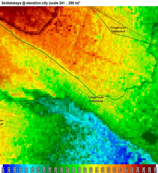 Soldatskaya elevation map