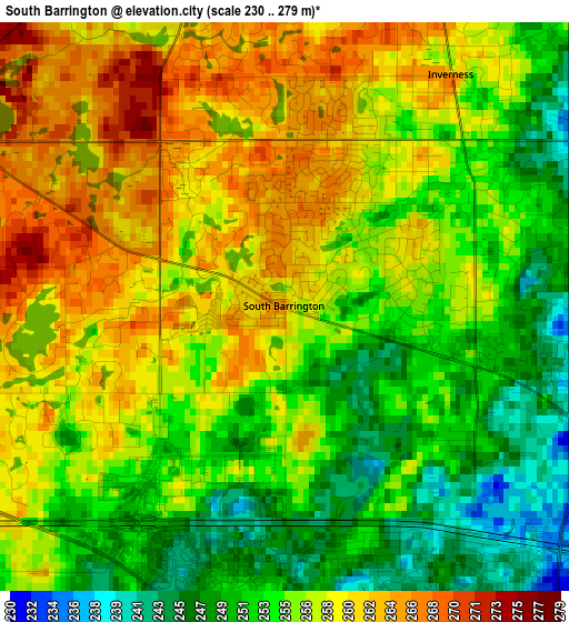 South Barrington elevation map