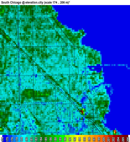 South Chicago elevation map