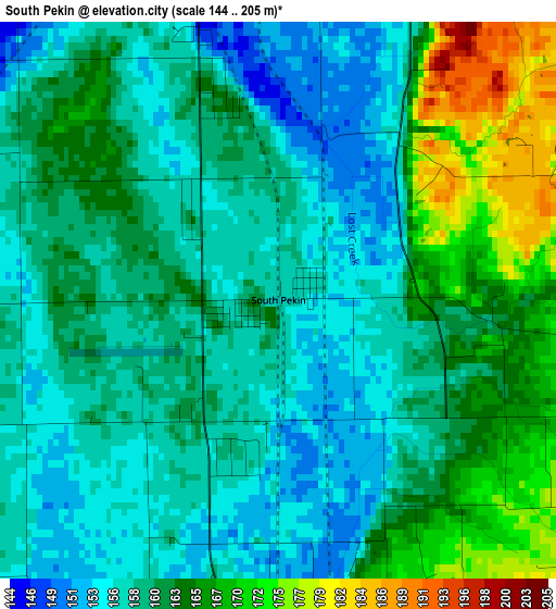 South Pekin elevation map