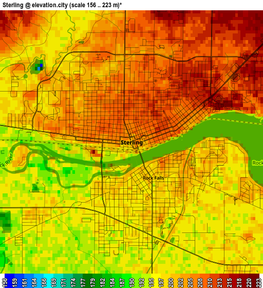 Sterling elevation map