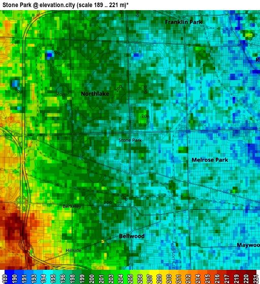 Stone Park elevation map