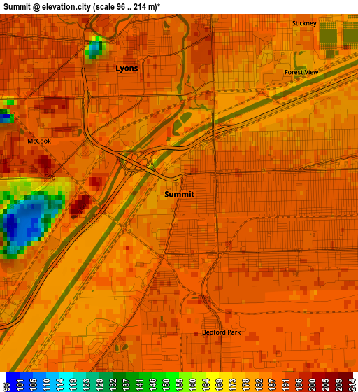 Summit elevation map