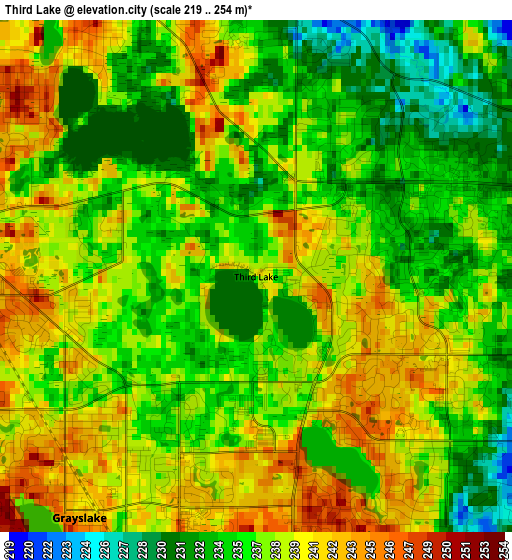 Third Lake elevation map